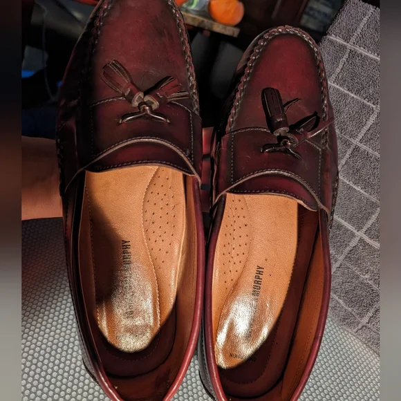 Johnston & Murphy 11.5 vintage tassel toe warm brown leather slip on loafers - Picture 5 of 8